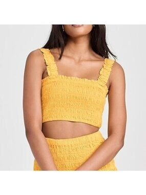 NWT RHODE TANYA TANGERINE SMOCKED TUBE STYLE TOP SIZE L